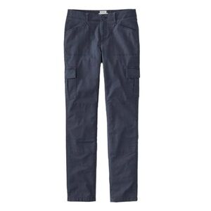 NWT L.L. Bean Stretch Canvas Cargo Flannel Lined Pants Navy Women's 20MT